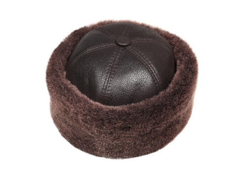 Zavelio Bonnet en peau de mouton – marron