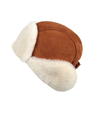 Zavelio Sheepskin Pilot Hat – Cognac