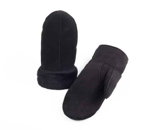 Zavelio Moufles homme en peau de mouton – daim noir