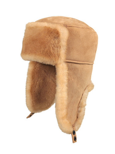 Zavelio Sheepskin Ushanka Hat – Tan