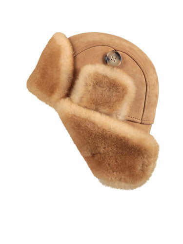 Zavelio Women's Sheepskin Aviator Hat – Tan