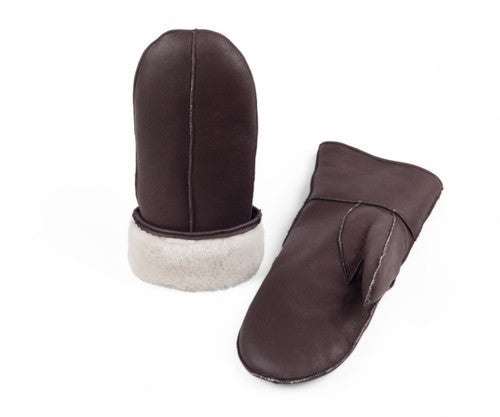 Zavelio Moufles homme en peau de mouton – marron/beige