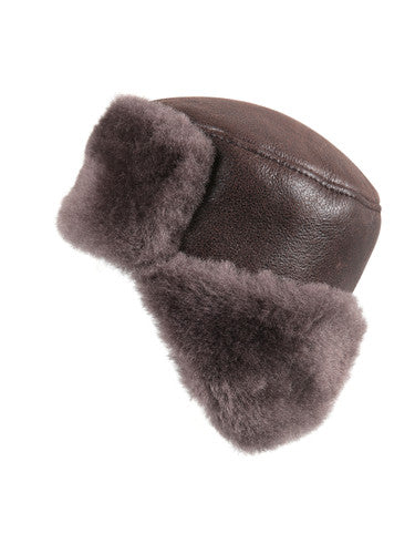 Zavelio Sheepskin Ushanka Hat – Taupe Brown
