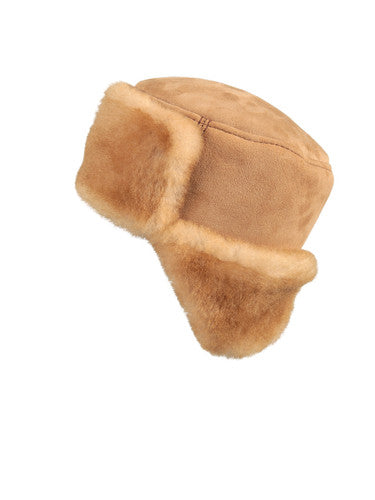 Zavelio Sheepskin Ushanka Hat – Tan