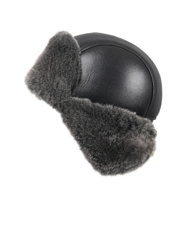 Zavelio Kids' Sheepskin Aviator Hat – Black