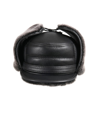 Zavelio Sheepskin Elmer Fudd Visor Hat – Black