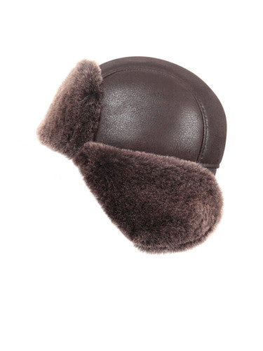 Zavelio Kids' Sheepskin Aviator Hat – Brown