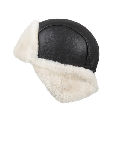 Zavelio Genuine Sheepskin Aviator Hat – Brown/Beige
