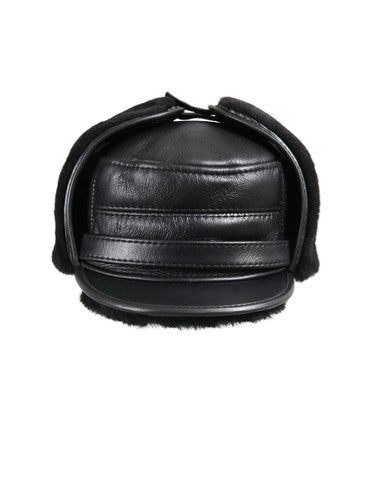Zavelio Sheepskin Elmer Fudd Visor Hat – Solid Black