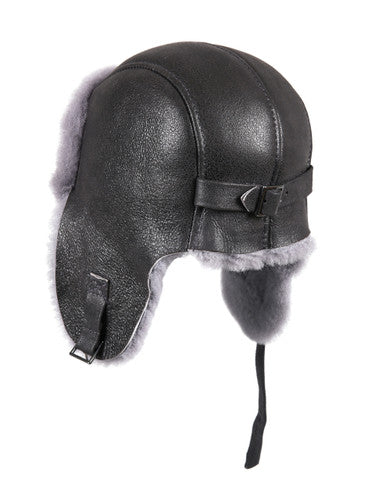Zavelio Sheepskin Pilot Hat – Light Blue