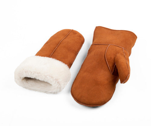 Zavelio Moufles homme en peau de mouton – cognac