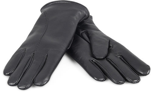 Zavelio Women's Shearling-Lined Leather Gloves – Black