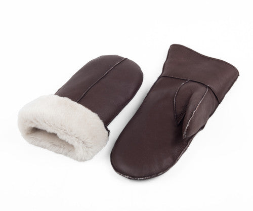Zavelio Moufles homme en peau de mouton – marron/beige