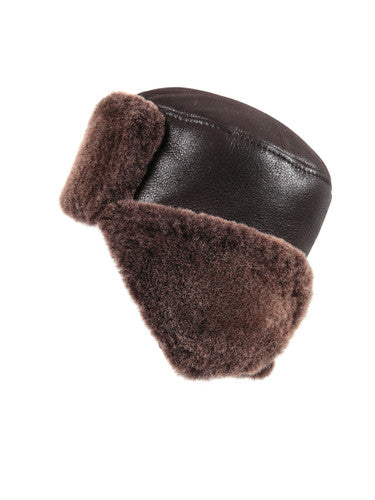 Zavelio Sheepskin Ushanka Hat – Brown