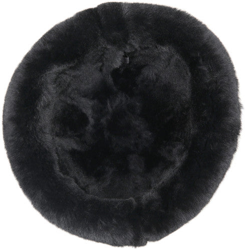 Zavelio Women's Sheepskin Bucket Hat – Black Suede
