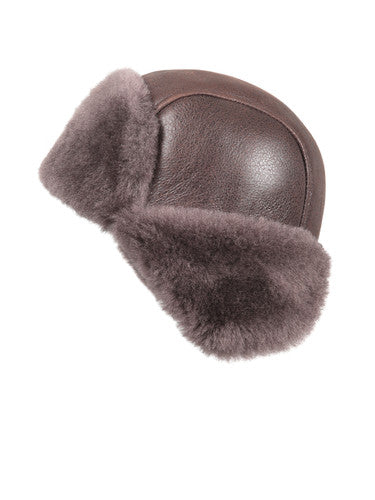 Zavelio Genuine Sheepskin Aviator Hat – Taupe Brown
