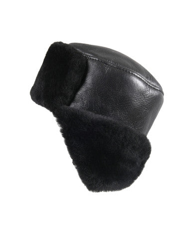 Zavelio Sheepskin Ushanka Hat – Solid Black
