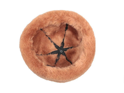 Zavelio Bonnet en peau de mouton – marron pêche