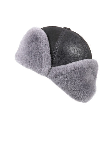 Zavelio Six-Panel Sheepskin Ushanka Hat – Light Blue