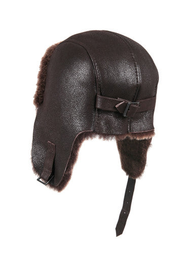 Zavelio Sheepskin Pilot Hat – Brown