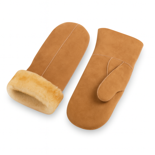 Zavelio Women's Sheepskin Mittens – Tan