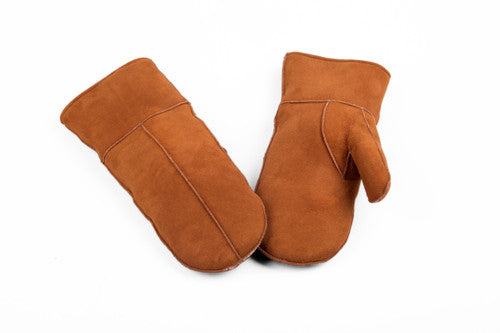 Zavelio Moufles homme en peau de mouton – cognac