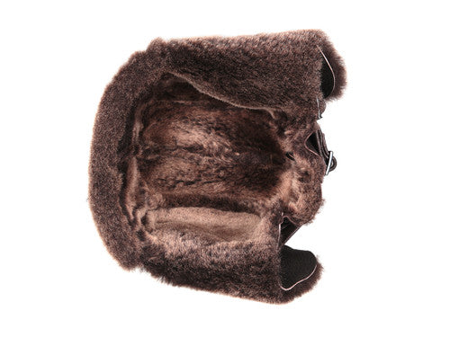 Zavelio Sheepskin Pilot Hat – Brown