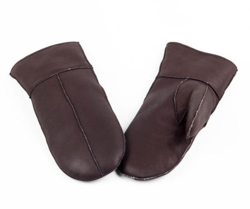 Zavelio Moufles homme en peau de mouton – marron/beige