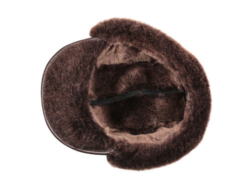Zavelio Sheepskin Visor Hat – Brown