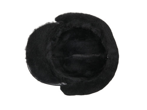 Zavelio Sheepskin Visor Hat – Solid Black