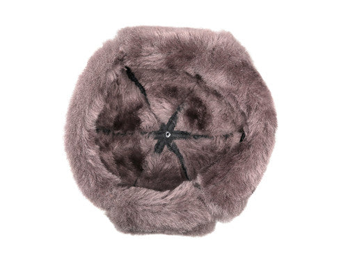 Zavelio Six-Panel Sheepskin Ushanka Hat – Taupe Brown