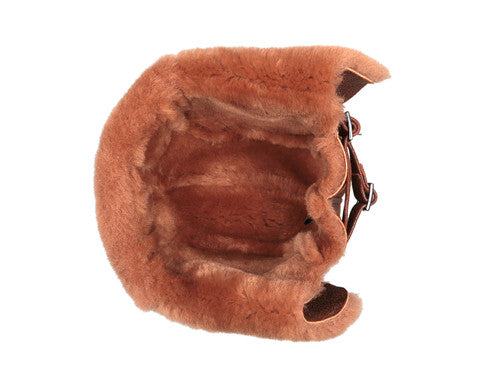Zavelio Sheepskin Pilot Hat – Peach Brown
