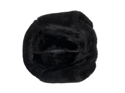 Zavelio Kids' Sheepskin Aviator Hat – Solid Black