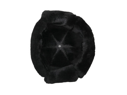 Zavelio Six-Panel Sheepskin Ushanka Hat – Solid Black