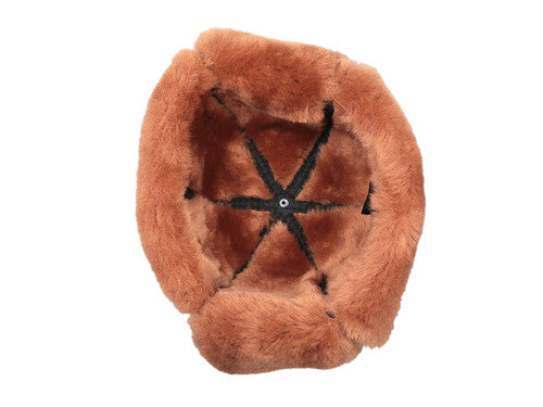 Zavelio Six-Panel Sheepskin Ushanka Hat – Peach Brown