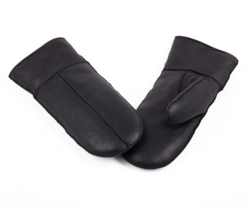 Zavelio Moufles homme en peau de mouton – entièrement noir