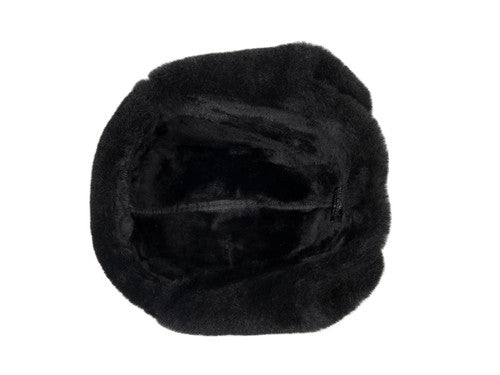 Zavelio Genuine Sheepskin Aviator Hat – Solid Black