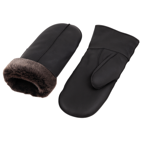 Zavelio Moufles homme en peau de mouton – noir