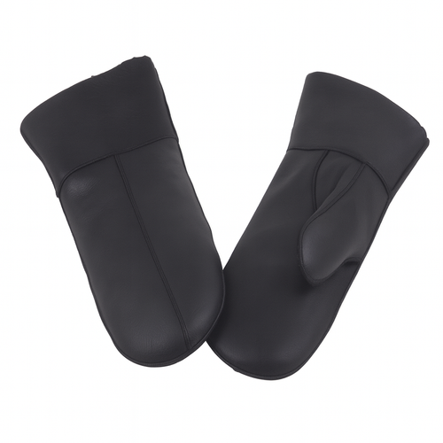 Zavelio Women's Sheepskin Mittens – Solid Black