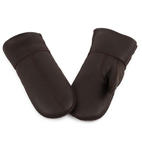 Zavelio Women's Sheepskin Mittens – Brown