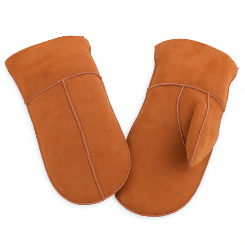 Zavelio Women's Sheepskin Mittens – Cognac