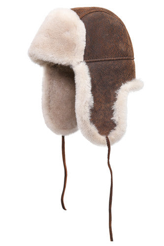 Zavelio Kids' Sheepskin Aviator Hat – Vintage Beige