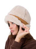 Zavelio Curly Sheepskin Bucket Hat – Cream Curly