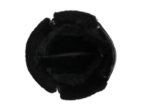 Zavelio Sheepskin Biker Trapper Hat – Solid Black