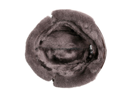Zavelio Sheepskin Biker Trapper Hat – Taupe Brown