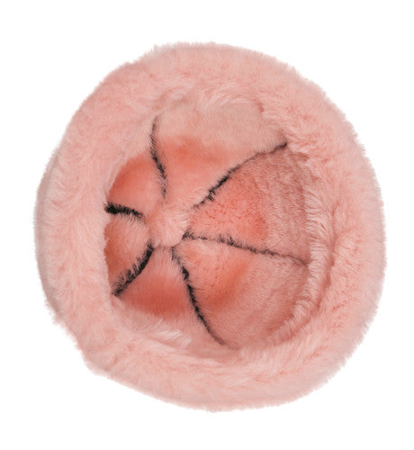 Zavelio Women's Sheepskin Snap Hat with Pom-Pom – Pink