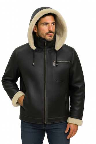 Zavelio Veste homme en peau de mouton 903 – noir
