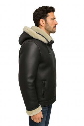 Zavelio Veste homme en peau de mouton 903 – noir