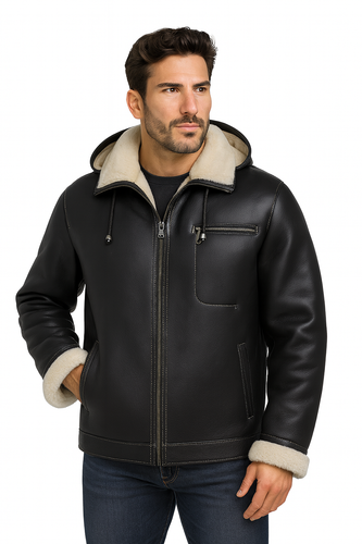 Zavelio Veste homme en peau de mouton 903 – noir