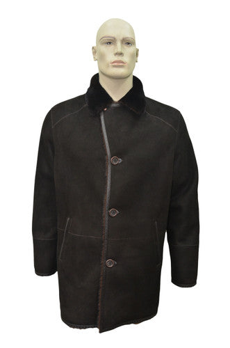 Zavelio Men's Sheepskin Coat H19 – Brown